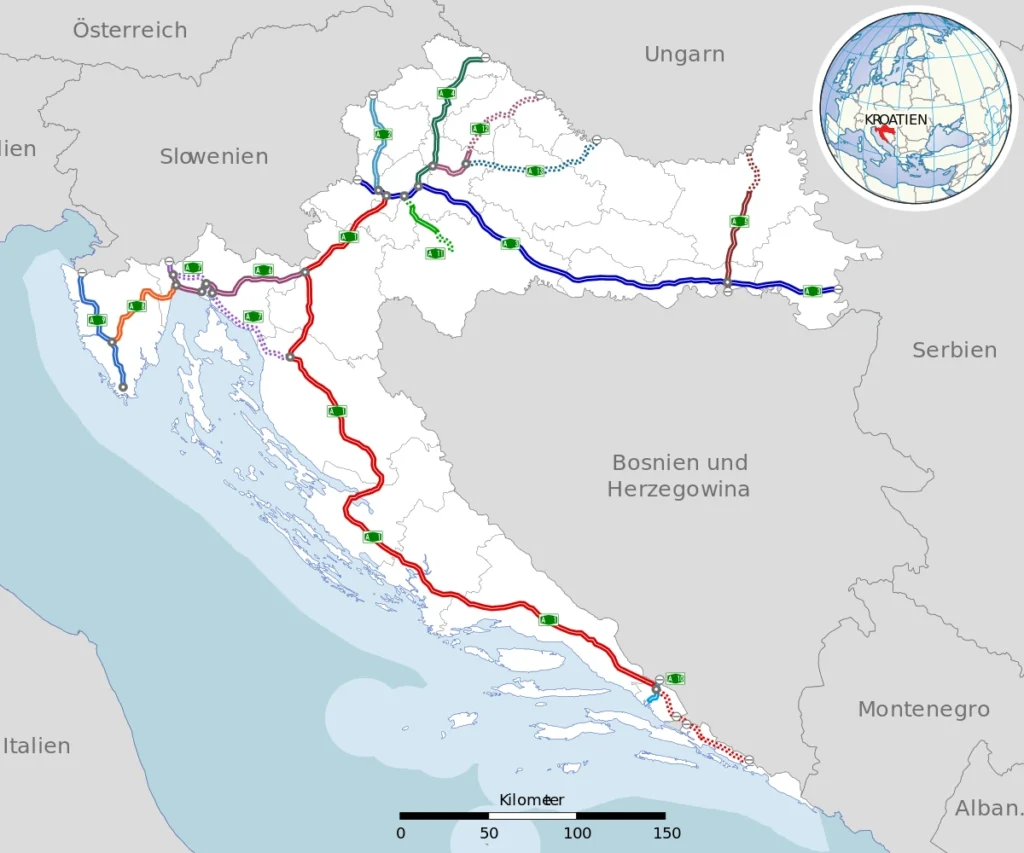 Sieć autostrad w Chorwacji