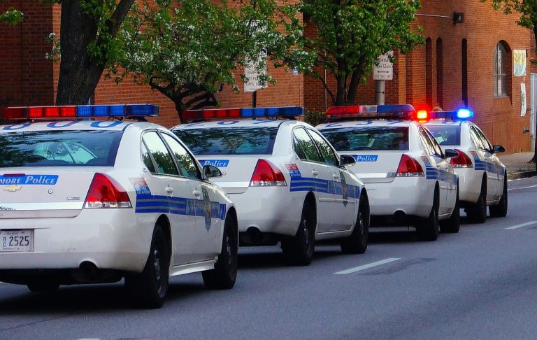 kolumna pojazdów policji