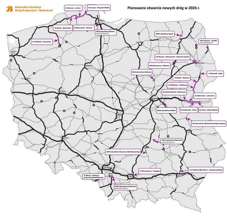 mapa dróg 2026
