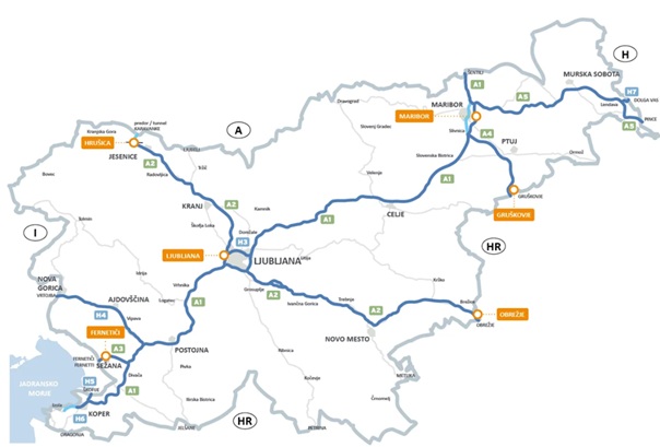 mapa dróg w Słowenii