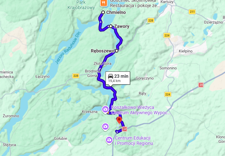 mapa drogi kaszubskiej