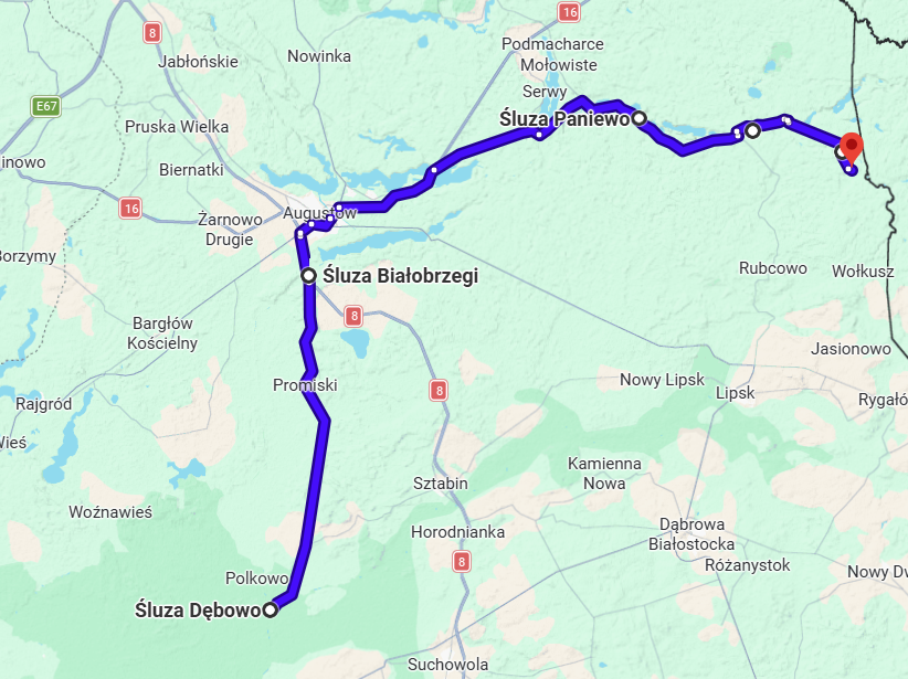 mapa kanału augustowskiego